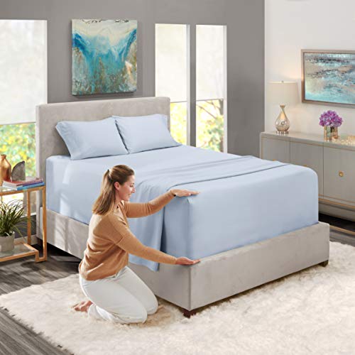 Full Bed Sheet Set - Ice Blue - 4-Piece Extra Deep Pocket - view 2