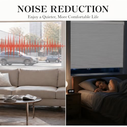 No Tools No Drill Cordless Blackout Cellular Shades White, 39" W x 48" H - view 7