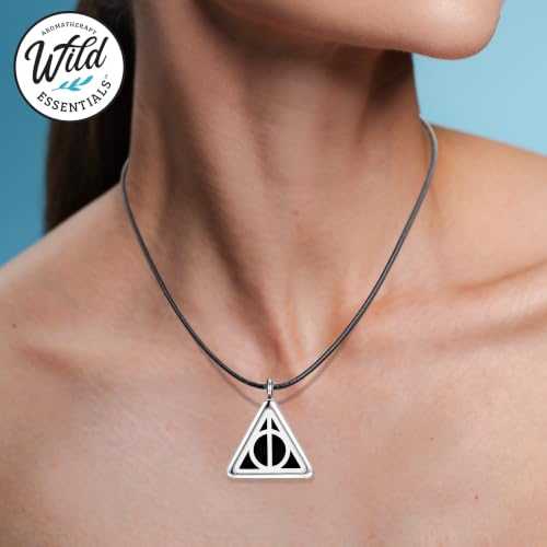 Wild Essentials Potter Hallows Necklace Aromatherapy Diffuser Pendant, 24" Black Rope, 8 Color Refill Pads - view 2