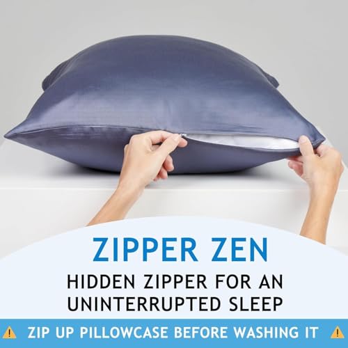 Zippered Pillowcases, Queen Size 30x20, 2 Pack, Cream - view 3