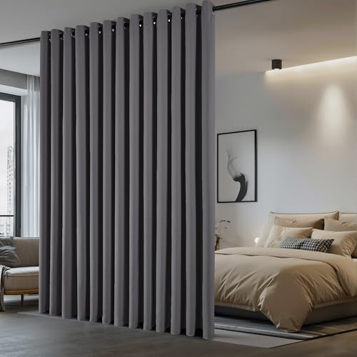 Gray Room Divider Curtain for Patio 100" Wide x 84" Long 1 Panel