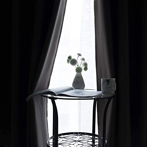 Black Blackout Curtains Grommet 2 Panels for Bedroom-Window Curtain Panel for Living Room-Darkening Thermal Drapes (Black, 52x96inch) - view 5