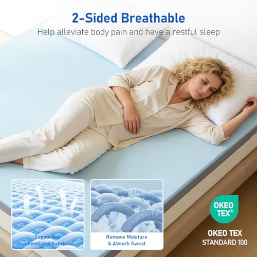 California King Mattress Topper 3-Inch: 2 Firmness Firm & Medium Firm - view 5