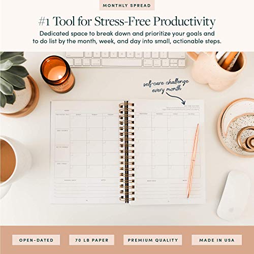 The Self-Care Planner - Undated 12-Month Life Planner - Daily, Monthly, Weekly - Focus on Wellness, Productivity, Achieving Goals, and Happiness (Dusty Rose, Weekly Edition: 12 Months) - view 6