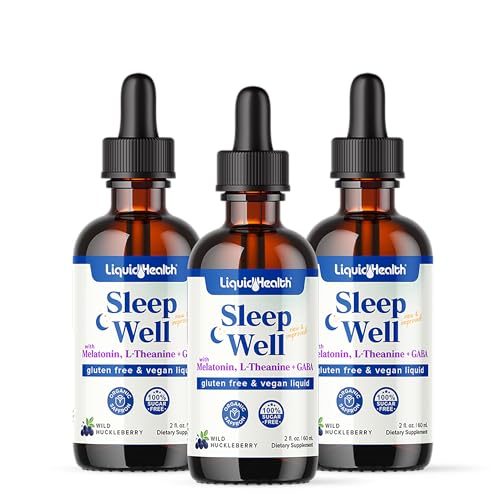 Sleep Well Natural Sleep Aid Melatonin Drops - Better Sleep & Mood, Relax & Calm Mind, Fall Asleep Faster Stay Asleep Longer - Made in USA, Vegan, Sugar Free, Drug Free, Non-GMO (3 Pack)
