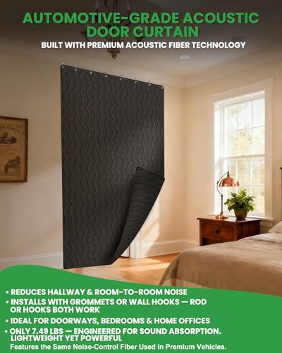 Sound Dampening Blanket for Doorways & Studios, 2 Pcs, 96" L x 80" W - view 5
