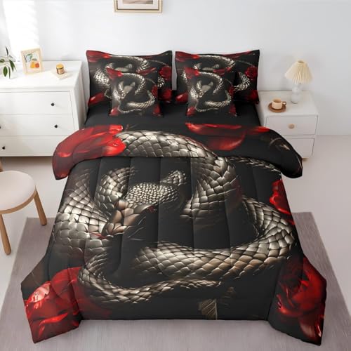 Black Snake Little 7 Piece Comforter Set Full Bed in A Bag