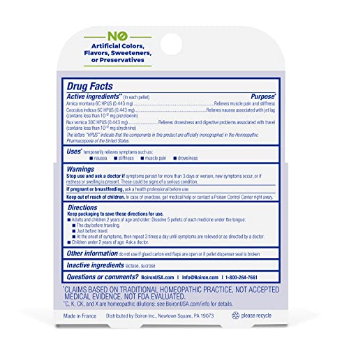 Jet Lag Relief Kit - Travel Essential for Relief from Nausea, Stiffness, Muscle Pain, and Drowsiness from Long Flights - 3 Count (240 Pellets) - view 6