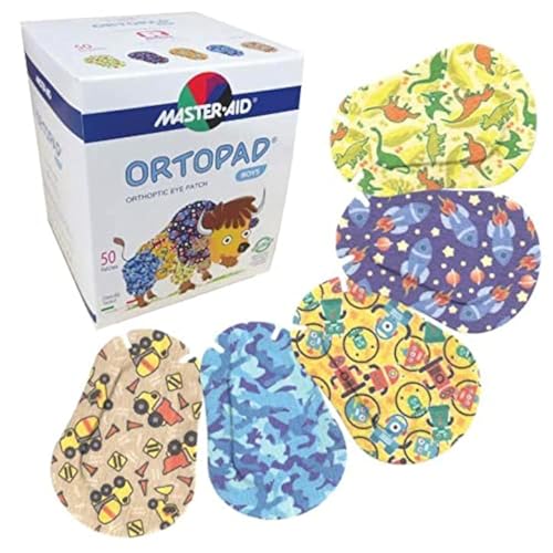 Boys Adhesive Eye Patches, 50/bx, Blue Camo Pack, Med Size 2-4 yr