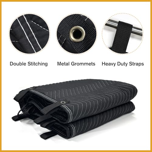 72" x 40" Studio Large Sound Dampening Blanket, Sound Insulated Blanket Sound Absorbing Blanket with Grommets for Soundproofing Noise Reduction Light Blocker Basement Recording Studio - view 3