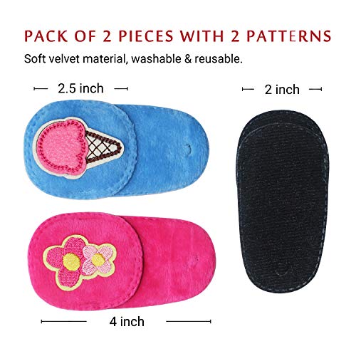 2Pcs Eye Patches for Kids | Girls Eye Patch for Glasses | Medical Eye Patches for Children with Lazy Eye | Amblyopia Eye Patch for Toddlers to Cover Either Eye (Pink Flower & Blue Icecream) - view 4