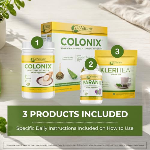 Colonix 3-Part Colon Cleanse Kit – Whole Psyllium Husk Fiber Powder, Herbal Capsules & Herbal Tea, 30 Day Digestive & Gut Support Program, 16 oz (Pack of 1) - view 4