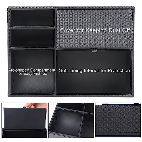 Men's Valet Tray, 5 Compartments, Black - view 3