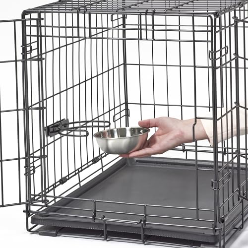 XS Double Door iCrate Starter Kit, 22-inch Dog Crate Bundle for Extra-Small Dogs, Includes Cage, Pet Bed, 2 Bowls and Privacy Cover - view 6
