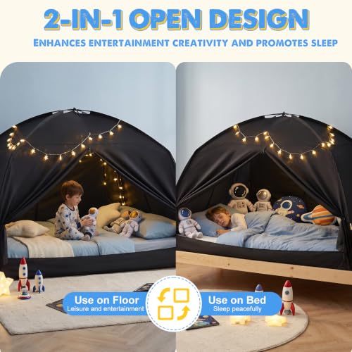 Twin Bed Tent for Kids and Adults, Indoor Kid Play Tents with String Lights - view 6