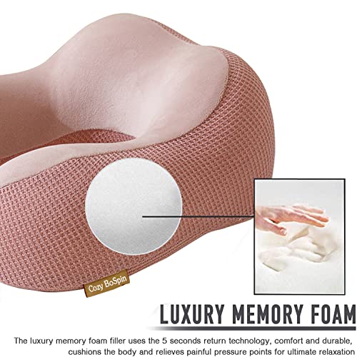 Travel Pillow - Neck Pillow for Traveling, Memory Foam Portable Support Pillow,Comfortable and Lightweight Quick Pack for Camping,Sleeping Rest Cushio (Pink) - view 3