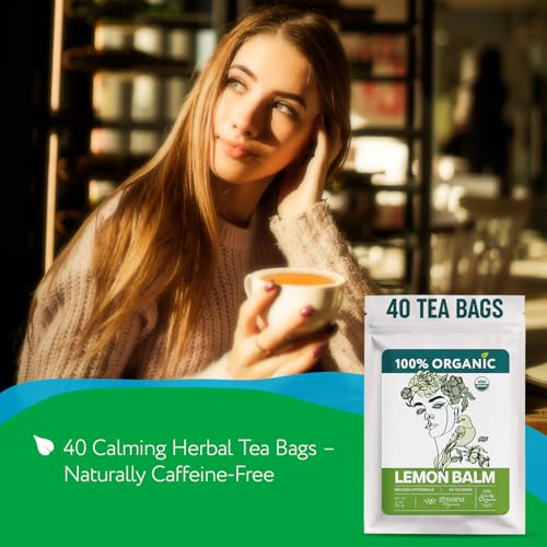 Lemon Balm Tea Organic (40 Microplastic-Free TeaBags) - Melissa Tea for Sleep - view 4