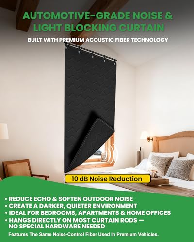 Sound Dampening Blanket for Windows & Studios, 78”L x 48” W, 2 Pcs, Black - view 3