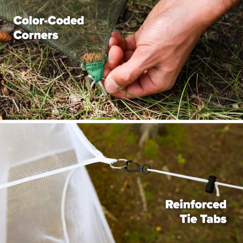 Double Rectangular Mosquito Net – Insect Protection for Camping, Hiking & Travel – Fits Two Sleeping Bags or Cots – Includes Setup Kit & Carry Bag – Green, 63” W x 78” L x 59” H - view 6