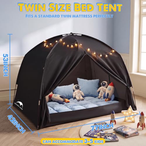 Twin Bed Tent for Kids and Adults, Indoor Kid Play Tents with String Lights - view 3
