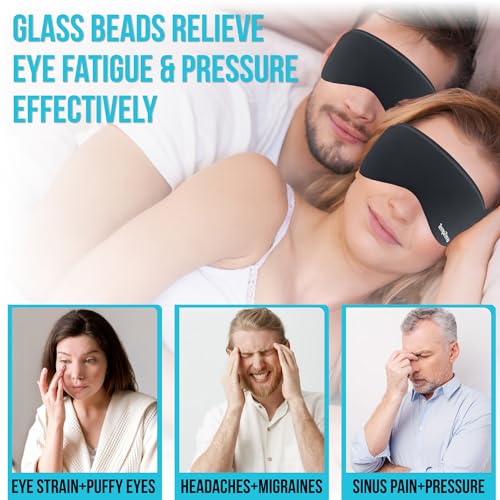 Gel Cooling Sleep Eye Mask - Warm Eye Compresses for Dry Eyes, Cooling Eye Masks for Puffy Eyes, Effective Hot & Cold Recovery, Retains Temperature Longer, Tension & Stress Relief - view 3
