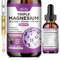 Liquid Magnesium Glycinate Supplement 1000mg, Calm Magnesium Citrate, Taurate Drops with Omega 3, Zinc, Ashwagandha, L-Theanine, Chamomile for Sleep, Mood, Stress Relief, Bone, Muscle, Grape Flavor