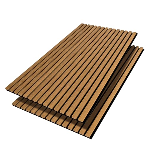 Acoustic Wood Slat Wall Panels for Wall 2pack Wood Slat Panels for Wall 47.2”x23.6” Wooden Acoustic Venner Panels 3D, Fluted Wall Slat Panels 0.82”in