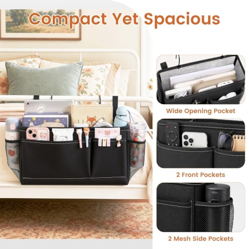 Bedside Caddy for Dorm Bed, Bedside Storage Bag Hanging Organizer - view 4
