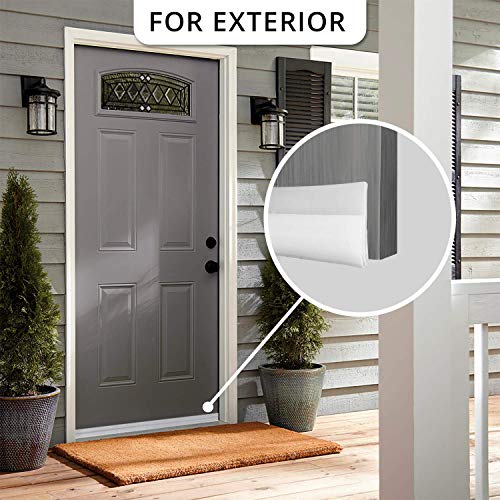 2PACK Door Draft Stopper, Strong Adhesive Door Sweep for Exterior and Interior Doors, Dustproof and Soundproof, 2" W x 39" L (White) - view 6
