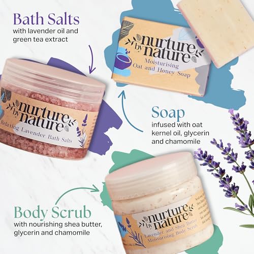 Nurture by Nature Spa Gift Baskets for Women - at Home Spa Kit, Bath Set - view 5