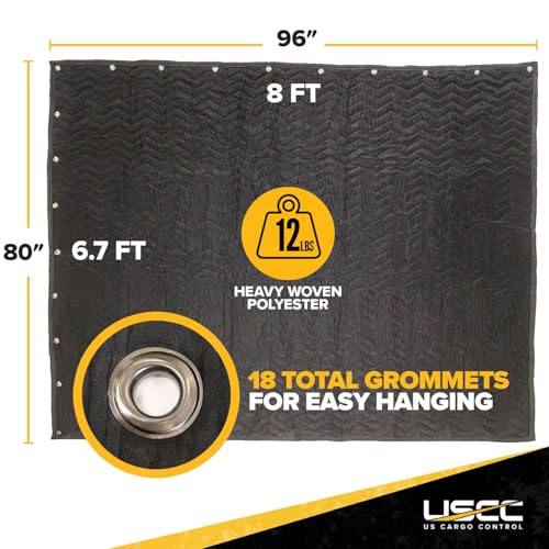 96" x 80" Extra Large Sound Dampening Blankets with Grommets (2-Pack), Light Blocking Acoustic Blankets for Wall Hanging and Studios, Machine Washable, 12LBS - view 4