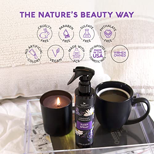 Lavender Chamomile Sleep Spray Multi-Pack - Sleep Well + Relax with Premium Grade Room + Pillow Spray, Made w/Coconut, Jojoba + Moringa Seed Oils, 6.76 fl oz (2 Pack) - view 5