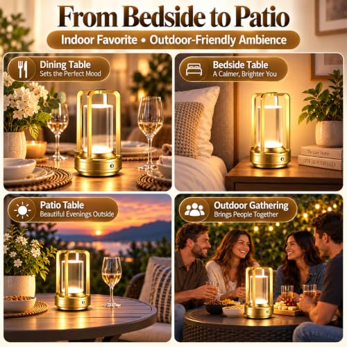 Rechargeable Table Lamp for Outdoor Indoor Portable Lamp with 3 Colors - view 5