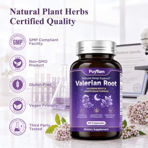 Valerian Root for Sleep Support Capsules Melatonin-Free Herbal Sleep - view 3