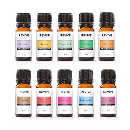 Starter Kit by Revive Essential Oils - 100% Pure Therapeutic Grade, for Diffuser, Humidifier, Massage, Aromatherapy, Skin & Hair Care