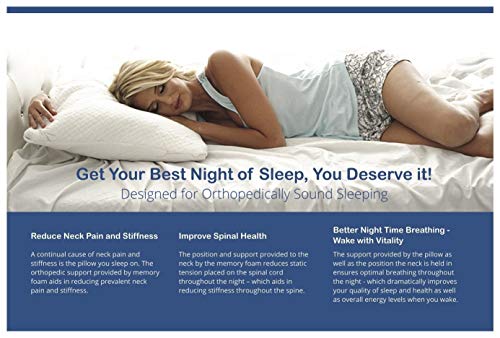 Premium Adjustable Gel Shredded Memory Foam Pillow with Cooling + Washable Cotton Linen Removable Cover | Orthopedic Neck Support for Home and Hotel Collection (Standard) - view 7