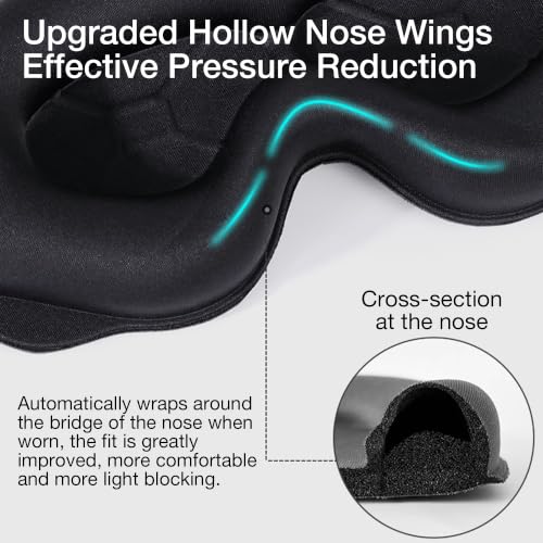 6D Sleep Mask, Light Block 0 Pressure with Earplug & Pouch, Purple - view 4