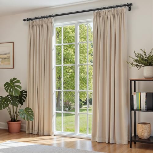 1” Heavy Duty Adjustable Curtain Rod, 72-144 inch, Black - view 2