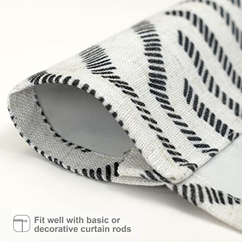 Briony Tie Up Roman Shades Rod Pocket 1 Panel, W45xL63, Black - view 3