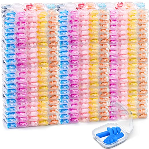 Reusable Silicone Ear Plugs Bulk with Individual Cases, 300 Pairs