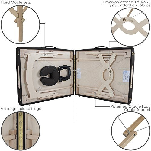 Portable Massage Table Package AVALON – Reiki Endplate, Premium Flex-Rest Face Cradle & Strata Cushion, Carry Case (30”x73”) - view 3