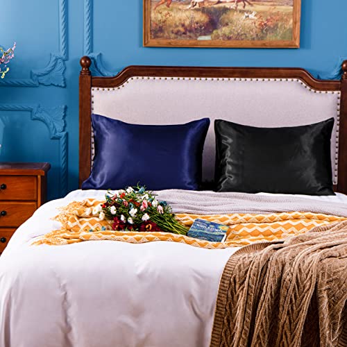 Standard Satin Pillowcases, Set of 2, Black - view 6