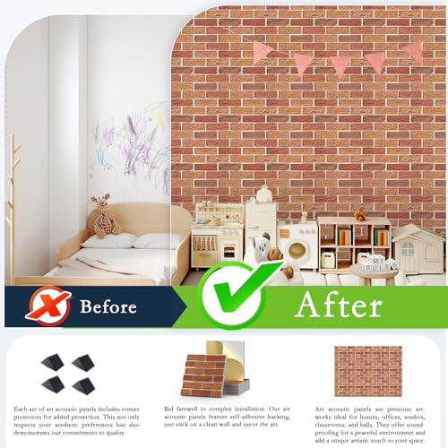 36 Pack Acoustic Panels, Brick Sound Proof Foam Panels for Walls - view 5