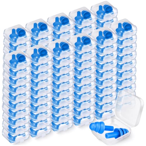 100 Pairs Silicone Ear Plugs Bulk with Case Nrr 29db, Black - view 8