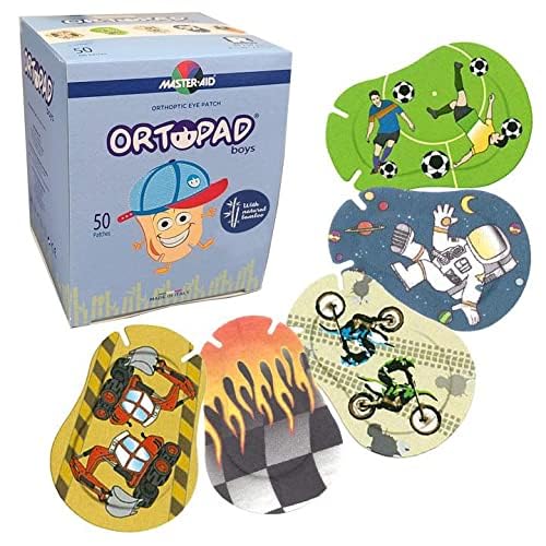 Boys Adhesive Eye Patches, 50/bx, Racing Flames Pk, Reg Size 4+ yr - view 2