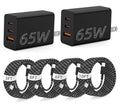 3 Port 65W USB C Fast Charger Block with Type C Cable,Multi Device Charging