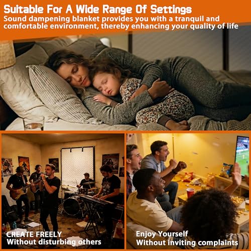 Soundproof Curtains 40" x 83" Acoustic Sound Barrier Dampening Blanket for Doors & Windows, Noise Blocking Blackout Curtain, Use for Recording Studio Home Office, 1 PACK Gray - view 6