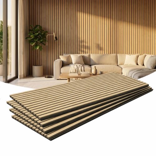 4 Pack 47.2"x23.6" Wood Slat Acoustic Panels,Noise Dampening,Teak