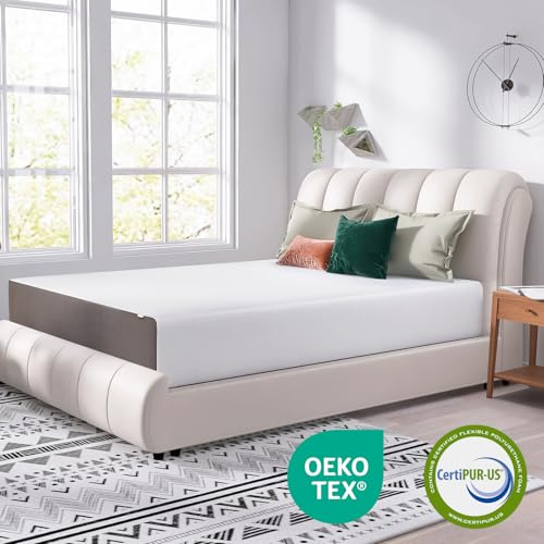 Memory Foam Mattress, Soft Plush Feel, Breathable, 12 Inch, Queen, White/Grey - view 3