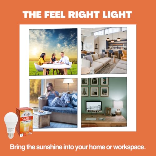 Wellness Lighting Starter Kit, Set of 4 Wellness Light Bulbs, LED Light Therapy for Mood, Migraine Relief, Focus, & Sleep Enhancement, A19, E26, Energy Efficient (4-Pack) - view 6